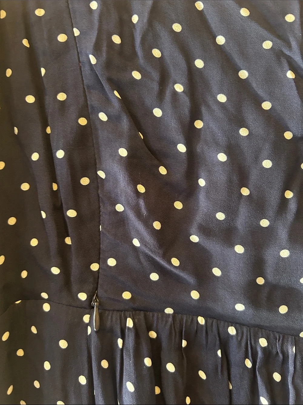Seraphine Luxe Maternity and Nursing Navy Polka Dot Long Sleeve Midi Dress - Picture 4 of 4